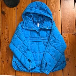 Free People Pippa Packable Pullover Puffer - Neon Blue XS